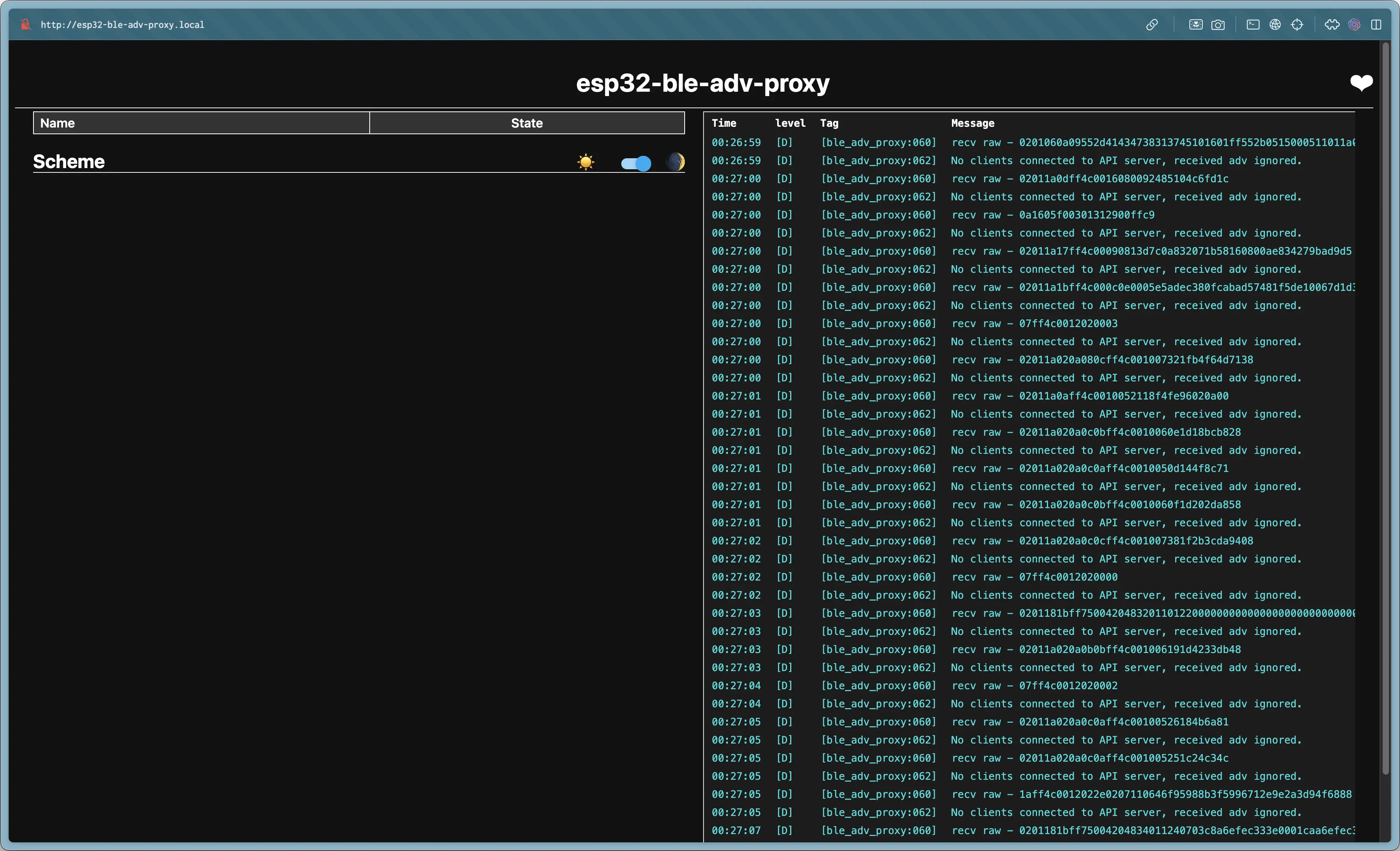 esp32-debug-page